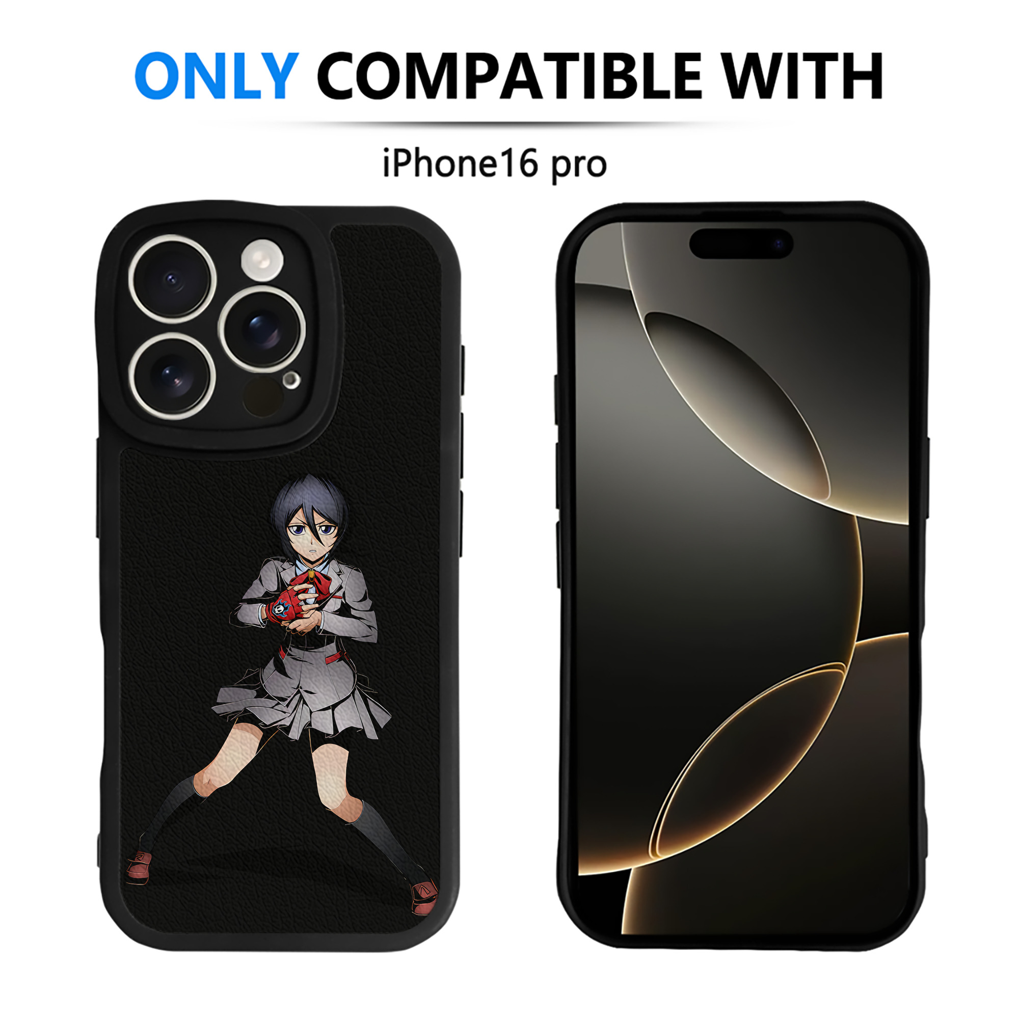 （画像用） ブリーチ 朽木ルキア BLEACH Kuchiki Rukia 【iPhone 16シリーズ対応】シリコンスマホケース（レザー調） 材質：シリコン